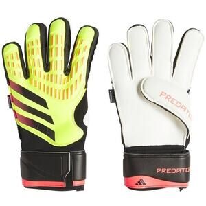 Adidas Predator Match Fingersave Goalkeeper Gloves Goalie Size 8 Black & Yellow